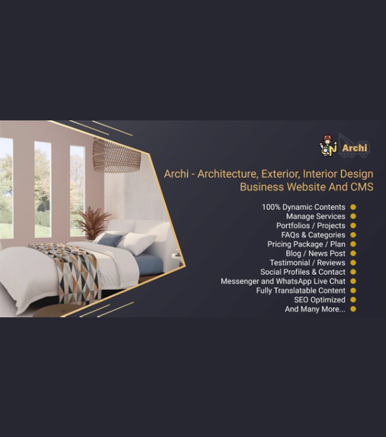 Archi – Architecture, Exterior, Interior Design Business Website And CMS